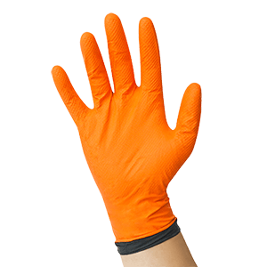 Uniseal® OPTIMUS™ PRO – ORANGE & BLACK Specialty Colored Nitrile Exam Gloves
