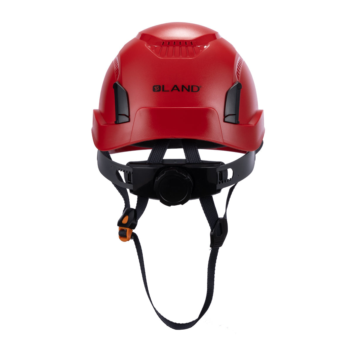 Back View of Type 1 ANSI/SEA Z89.1-2014, OSHA certified EcoPro Safety Helmet Red Color for Arborist, Industrial & Fall Protection.