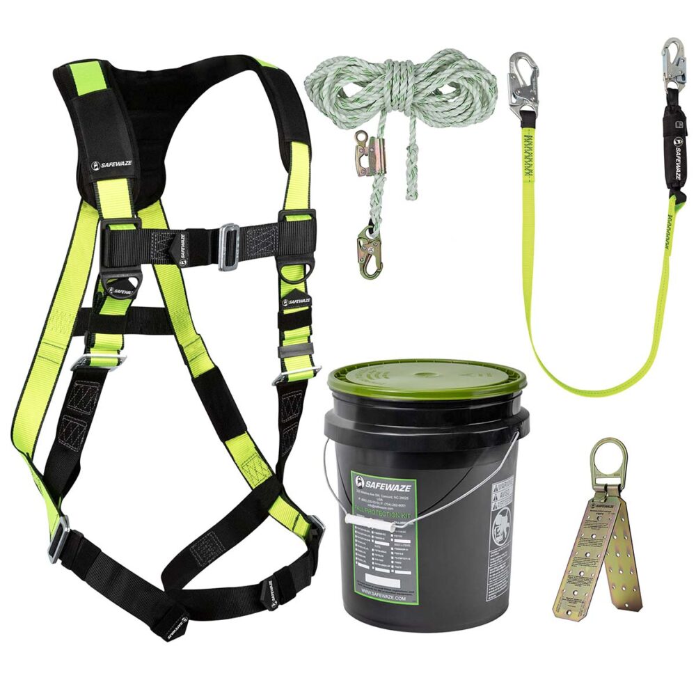 PRO Bucket Roof Kit: FS280 Harness, FS700-50GA VLL, FS560-3 Lanyard, FS870 Anchor