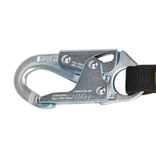 Arc Flash 6' Energy Absorbing Lanyard: Snap Hook, Soft Loop - Image 2