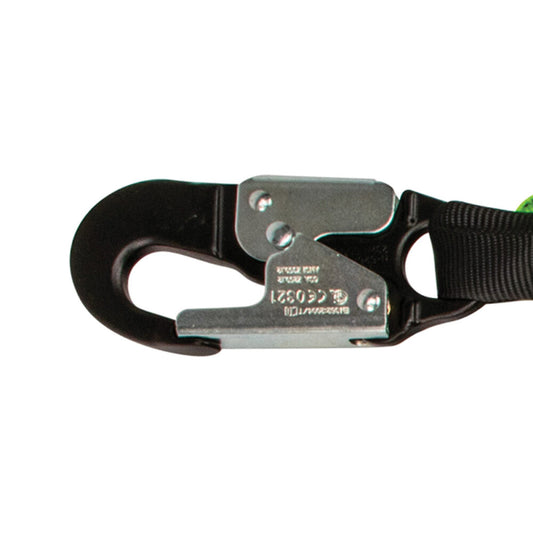 PRO 6' Stretch Internal Energy Absorbing Lanyard: Dual Leg, O-Ring, Alu Rebar Hooks - Image 2