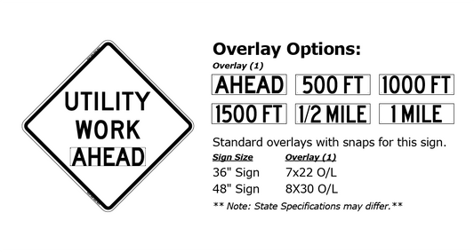 Utility Work Ahead Roll Up Sign (RUS)