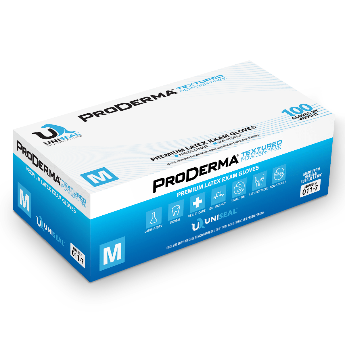 Uniseal® Latex Exam Gloves – Proderma Powder-Free Textured