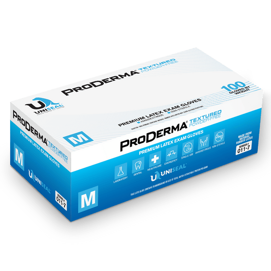 Uniseal® Latex Exam Gloves – Proderma Powder-Free Textured