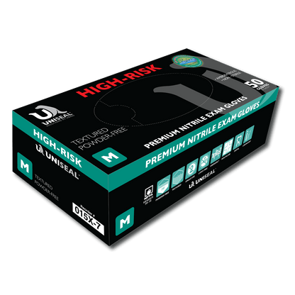Uniseal®  Nitrile Exam Gloves – High Risk Textured Powder-Free