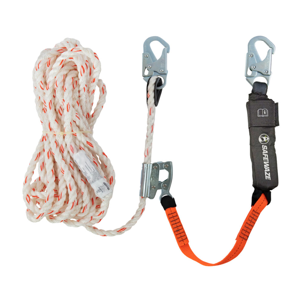 V-Line 50' Vertical Lifeline Assembly: Snap Hook, Rope Grab, EA Lanyard