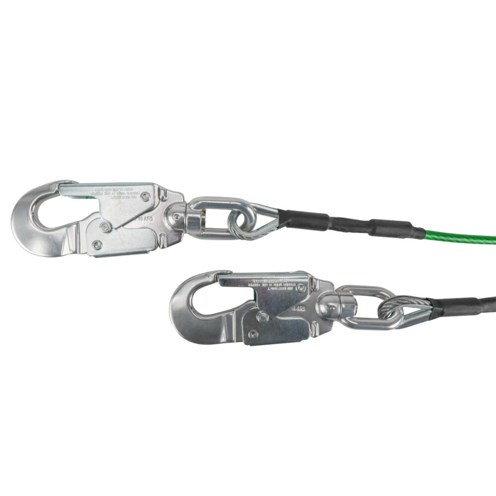 Leading Edge 6' Energy Absorbing Lanyard: Dual Leg, Alu Swivel Snap Hooks - Image 2