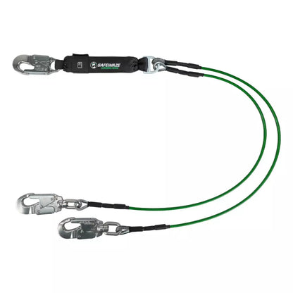 Leading Edge 6' Energy Absorbing Lanyard: Dual Leg, Alu Swivel Snap Hooks