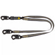 Arc Flash 6' Energy Absorbing Lanyard: Aramid, Dual Leg, Dielectric Snap Hooks