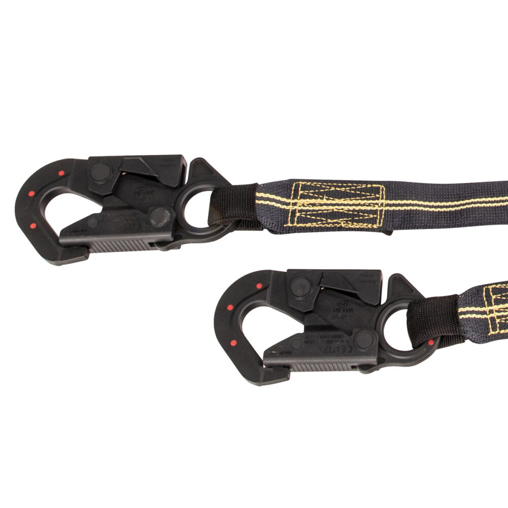 Arc Flash 6' Energy Absorbing Lanyard: Aramid, Dual Leg, Dielectric Snap Hooks - Image 2
