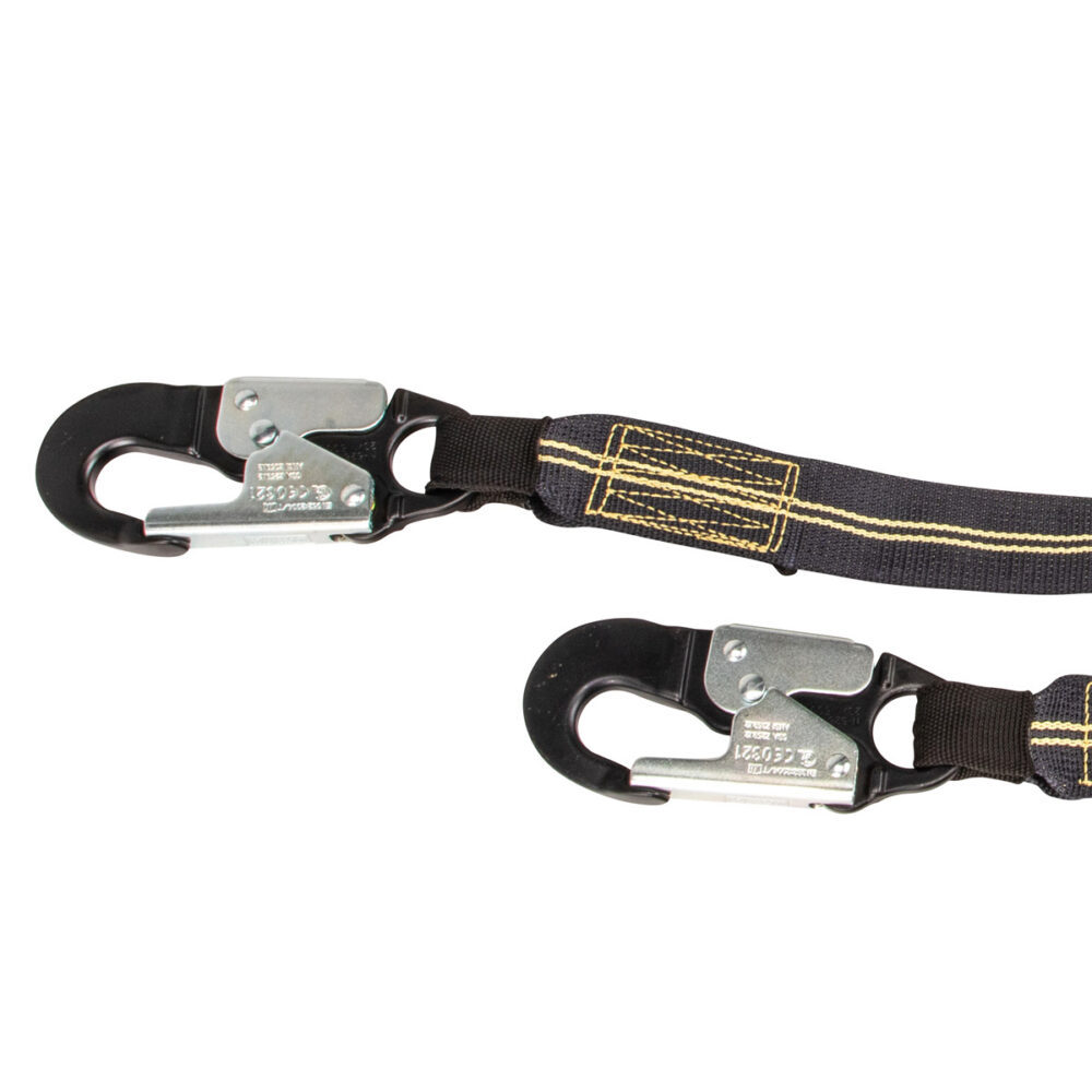 Arc Flash 6' Energy Absorbing Lanyard: Aramid, Dual Leg, Alu Snap Hooks - Image 2