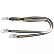 Arc Flash 6' Energy Absorbing Lanyard: Aramid, Dual Leg, Snap Hooks