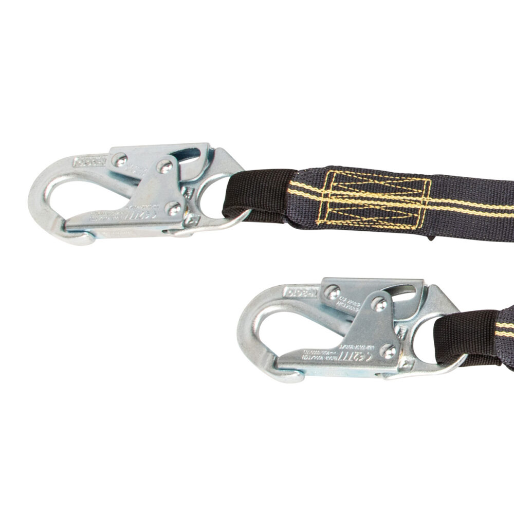 Arc Flash 6' Energy Absorbing Lanyard: Aramid, Dual Leg, Snap Hooks - Image 2
