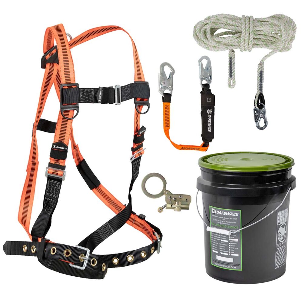 V-Line Bucket Roof Kit: FS99185-E Harness, FS700-50 VLL, FS1120 Grab, FS88560-E3 Lanyard