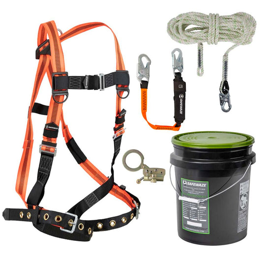 V-Line Bucket Roof Kit: FS99185-E Harness, FS700-50 VLL, FS1120 Grab, FS88560-E3 Lanyard