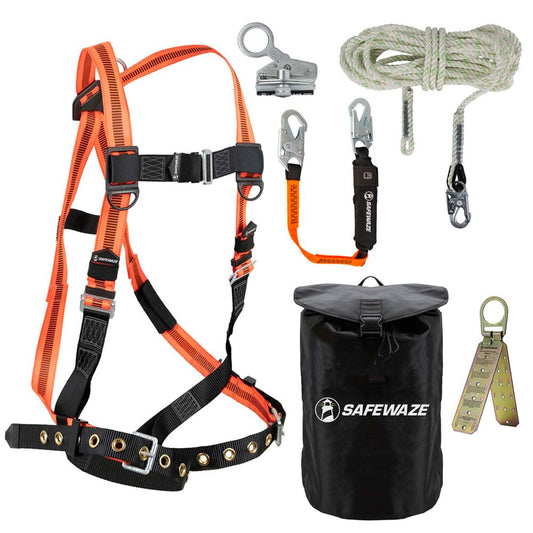 V-Line Bag Roof Kit: FS99185-E Harness, FS700-50 VLL, FS1118-DC Grab, FS88560-E3 Lanyard, FS870 Anchor, FS8185 Bag