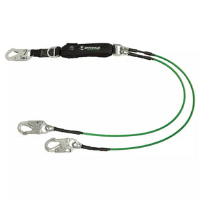Leading Edge 6' Energy Absorbing Lanyard: D-Ring, Dual Leg, Snap Hooks