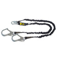 Arc Flash 6' Internal Energy Absorbing Lanyard: Aramid, Dual Leg, Rebar Hooks