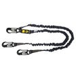 Arc Flash 6' Internal Energy Absorbing Lanyard: Aramid, Dual Leg, Alu Snap Hooks
