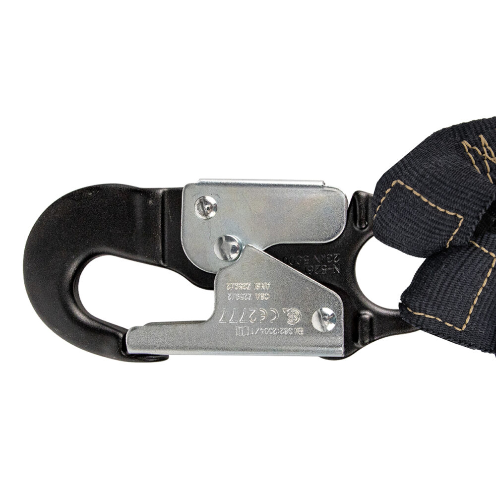Arc Flash 6' Internal Energy Absorbing Lanyard: Aramid, Dual Leg, Alu Rebar Hooks - Image 2