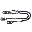 Arc Flash 6' Internal Energy Absorbing Lanyard: Aramid, Dual Leg, Dielectric Snap Hooks