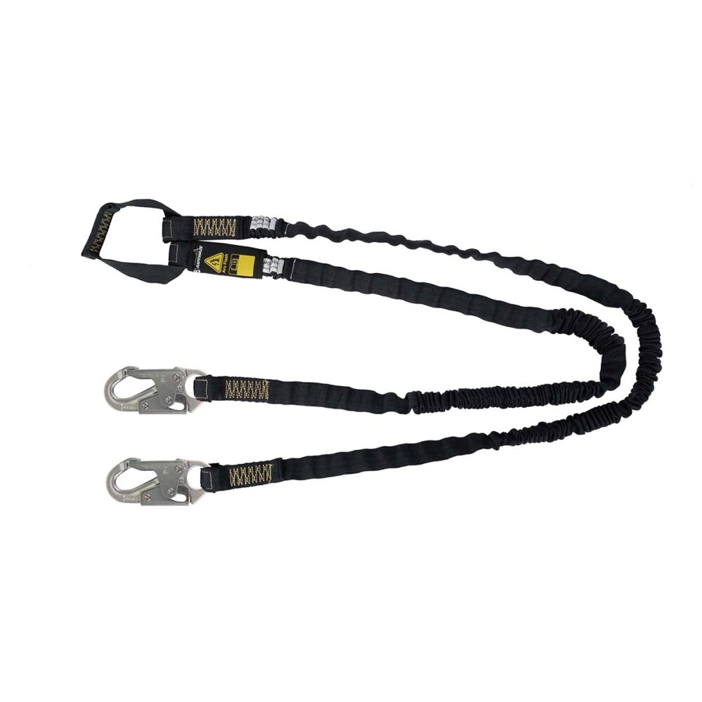 Arc Flash 6' Internal Energy Absorbing Lanyard: Aramid, Dual Leg, Soft Loop, Snap Hook