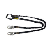 Arc Flash 6' Internal Energy Absorbing Lanyard: Aramid, Dual Leg, Soft Loop, Snap Hook