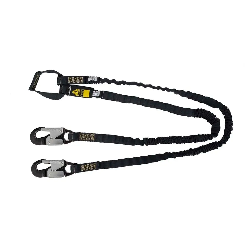 Arc Flash 6' Internal Energy Absorbing Lanyard: Aramid, Dual Leg, Soft Loop, Alu Snap Hook