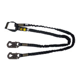 Arc Flash 6' Internal Energy Absorbing Lanyard: Aramid, Dual Leg, Soft Loop, Dielectric Snap Hook