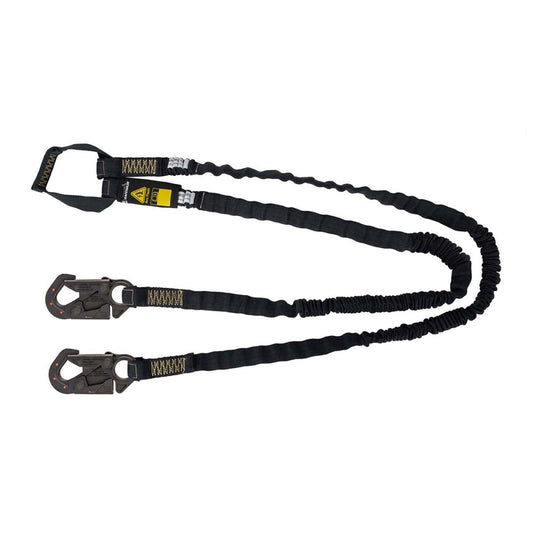 Arc Flash 6' Internal Energy Absorbing Lanyard: Aramid, Dual Leg, Soft Loop, Dielectric Snap Hook