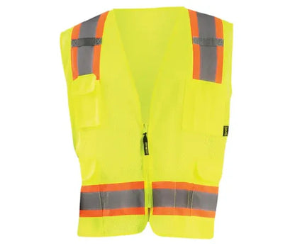 High Visibility Two-Tone Surveyor Mesh Vest - ECO-ATRNSM