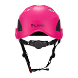 Back side view of pink ClimbPro Climbing helmet EN 12492 & EN 397 certified. Ideal for climbing and high-movement activities.