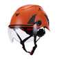Front View of Orange AeroPro ANSI/ISEA Z89.1-2014 Type 1 Class C Safety Helmet with Clear Visor used for Construction, Rescue & Arborist. 
