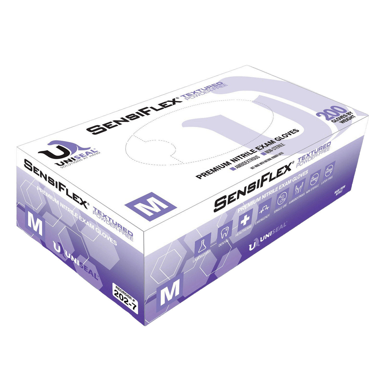 Uniseal®  Nitrile Exam Gloves – SensiFlex Powder-Free Textured