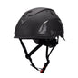 Carbon fiber AeroPro Safety Helmets on white background. ANSI/ISEA Z89.1-2014 OSHA Certified Type 1 Class C Safety Helmets used for Construction, Rescue & Arborist. 