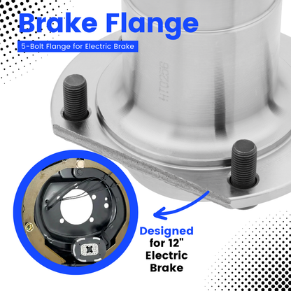 Spindle #42 - 5-Bolt Flange - 5,200-7,000 lbs Trailer Axle