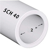 VENTRAL Schedule 40 PVC Pipe 2 Inch (2.375 OD), White, Cut Lengths for Plumbing, Landscape, Pool, Spa