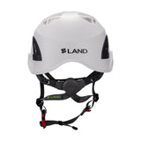Back side View of white ClimbPro Climbing helmet EN 12492 & EN 397 certified. Ideal for climbing and high-movement activities.