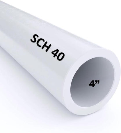 VENTRAL Schedule 40 PVC Pipe 4 Inch (4.5 OD), White, Cut Lengths for Plumbing, Landscape, Irrigation, Pool, Spa