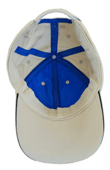 Interior view of the breathable Evap Headwear with blue lining and ventilation holes
