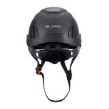 Back View of Type 1 ANSI/SEA Z89.1-2014 certified EcoPro Safety Helmet Carbon Color for Arborist, Construction & Industrial Fall Protection. 