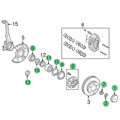 930-417K (Non-ABS) - Front Wheel Hub Bearing Repair Kit Assembly