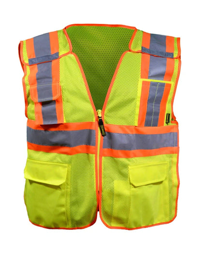 Mesh Two-Tone Break-Away Surveyor Vest with QR Zipper -  ECO-ATRNSMB