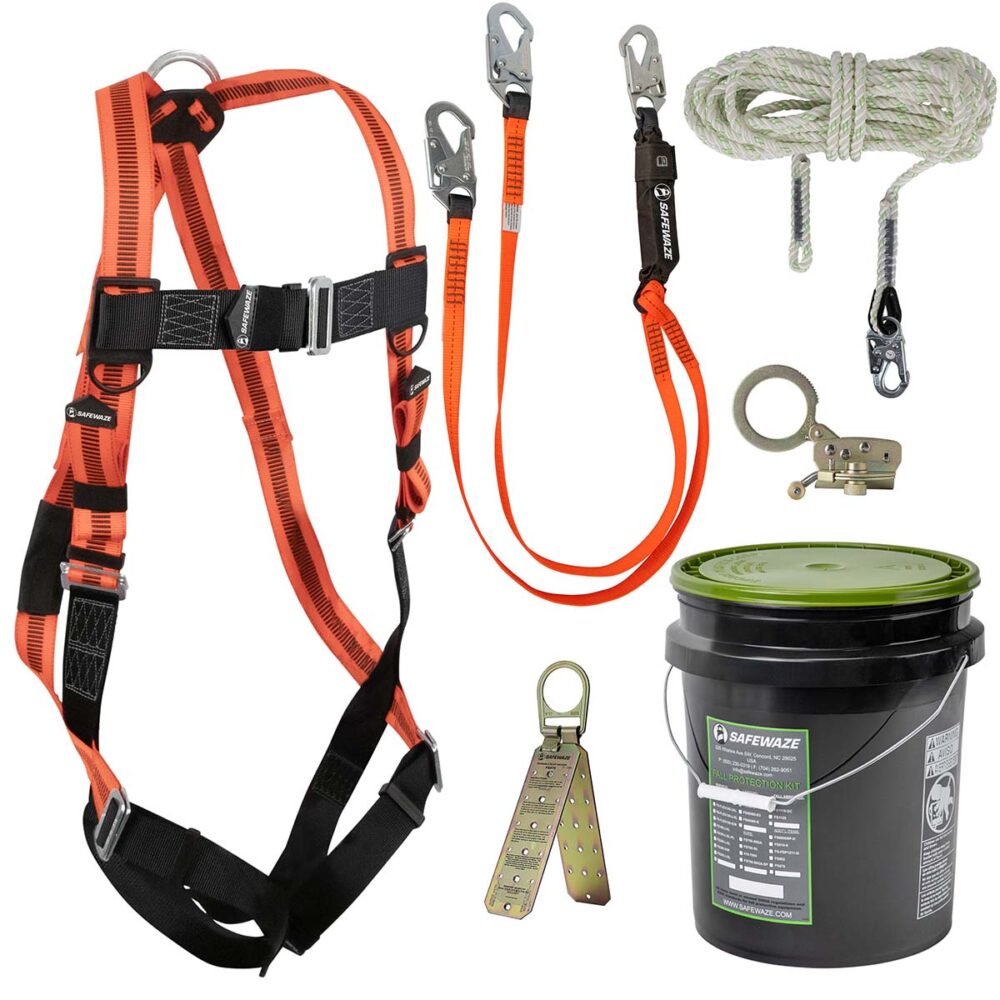 V-Line Bag Roof Kit: FS99280-E Harness, FS700-50 VLL, FS1120 Grab, FS88561-E Lanyard, FS870 Anchor, FS8150 Bag