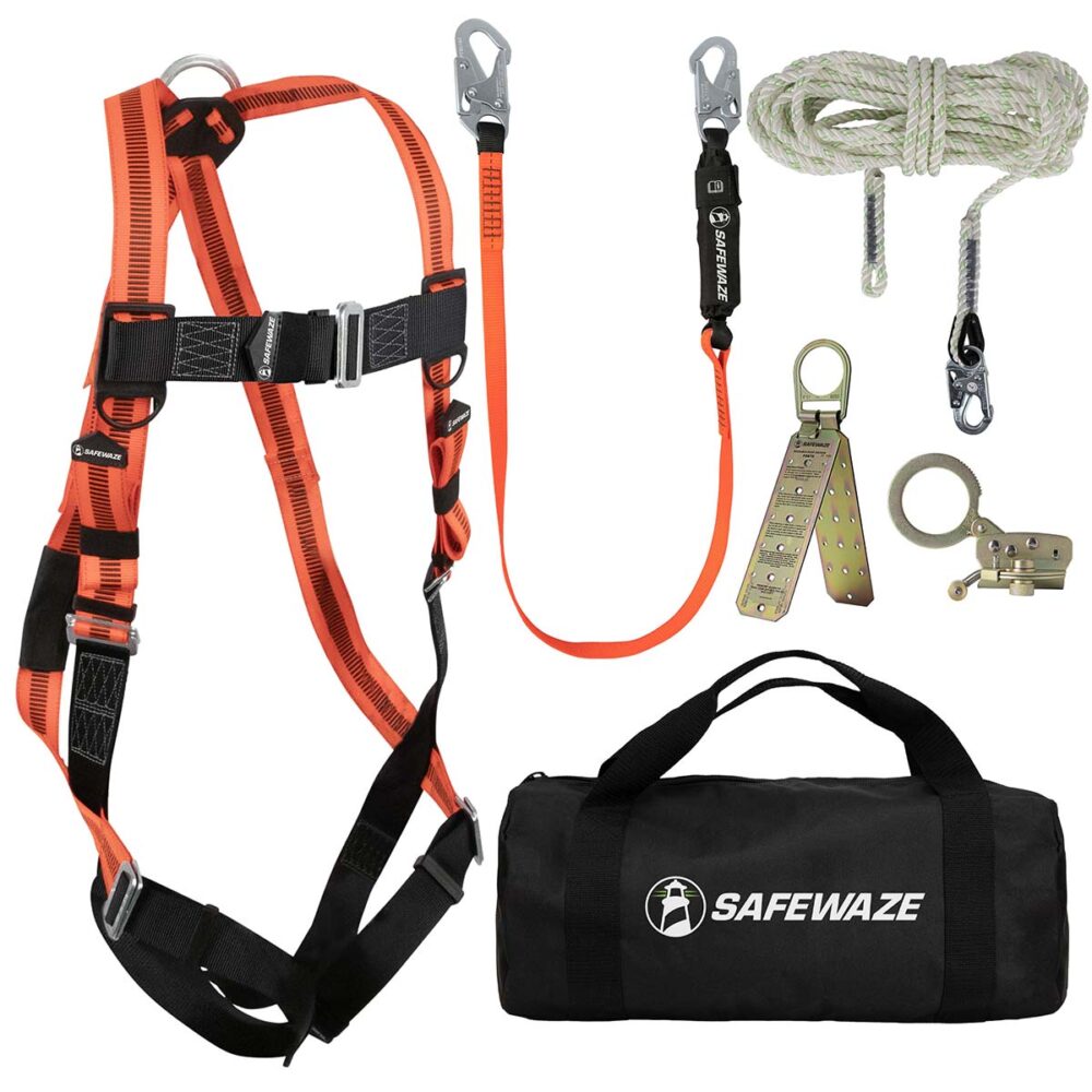 V-Line Bag Roof Kit: FS99280-E Harness, FS700-50 VLL, FS1120 Grab, FS88560-E Lanyard, FS870 Anchor, FS8150 Bag