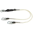 PRO 6' Rope Energy Absorbing Lanyard: Dual Leg, Snap Hooks