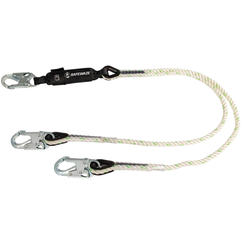 PRO 6' Rope Energy Absorbing Lanyard: Dual Leg, Snap Hooks