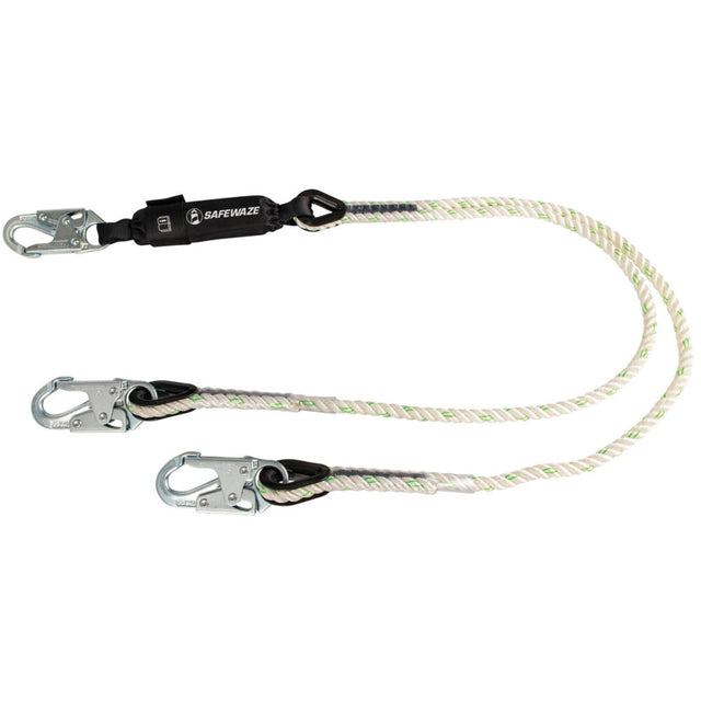PRO 6' Rope Energy Absorbing Lanyard: Dual Leg, Snap Hooks