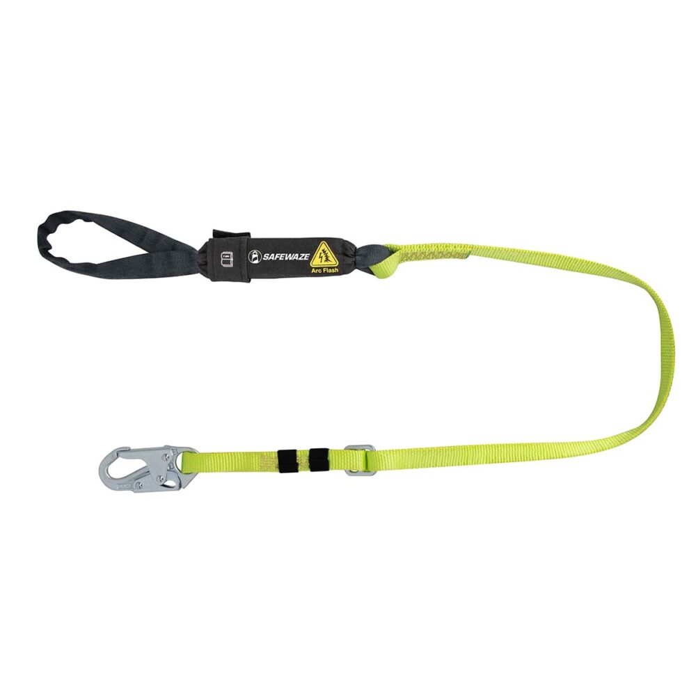 Arc Flash 4'-6' Adjustable Energy Absorbing Lanyard: Snap Hook, Soft Loop