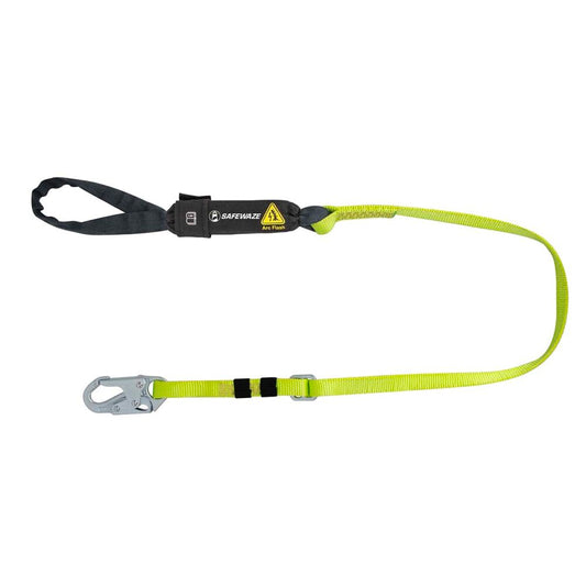 Arc Flash 4'-6' Adjustable Energy Absorbing Lanyard: Snap Hook, Soft Loop